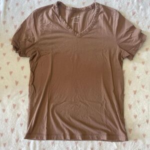 Brown V-Neck Tshirt